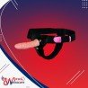 LeLuv 6.5” Male Hollow Vibrating Strap On