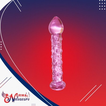 Dotted Purple Glass Dildo