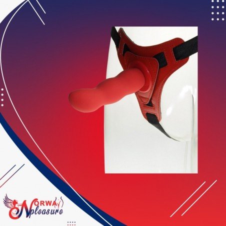 Red Deep Climax Strap On Dildo Realistic Penis Harness