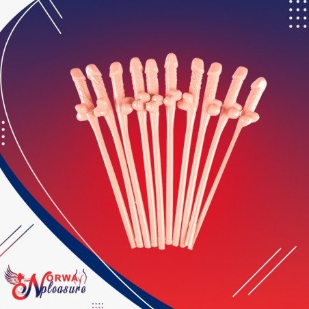 Pack of Ten Willy Straws Blow me