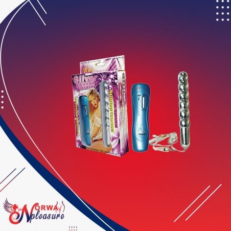 Silver Beaded Anal Vibrator